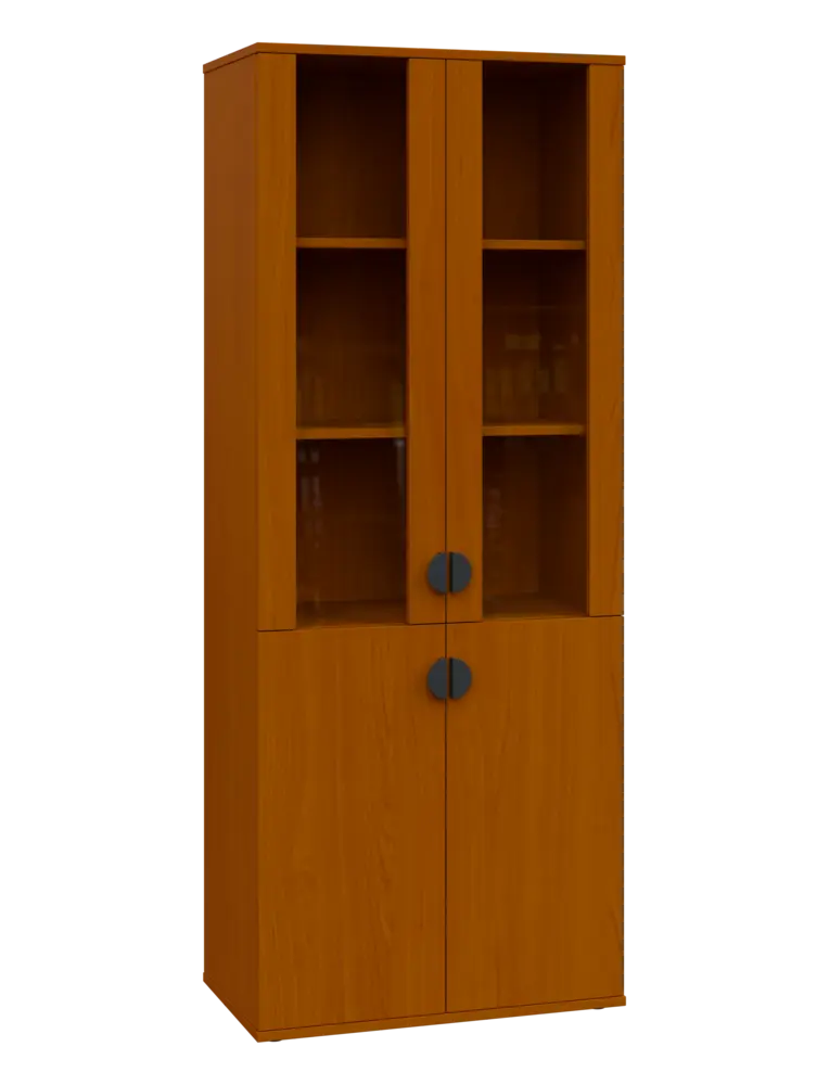 TN 5 - 7DS kancelářská skříň, 4-dveřová/prosklená, 1822x720x400, třešeň šumavská